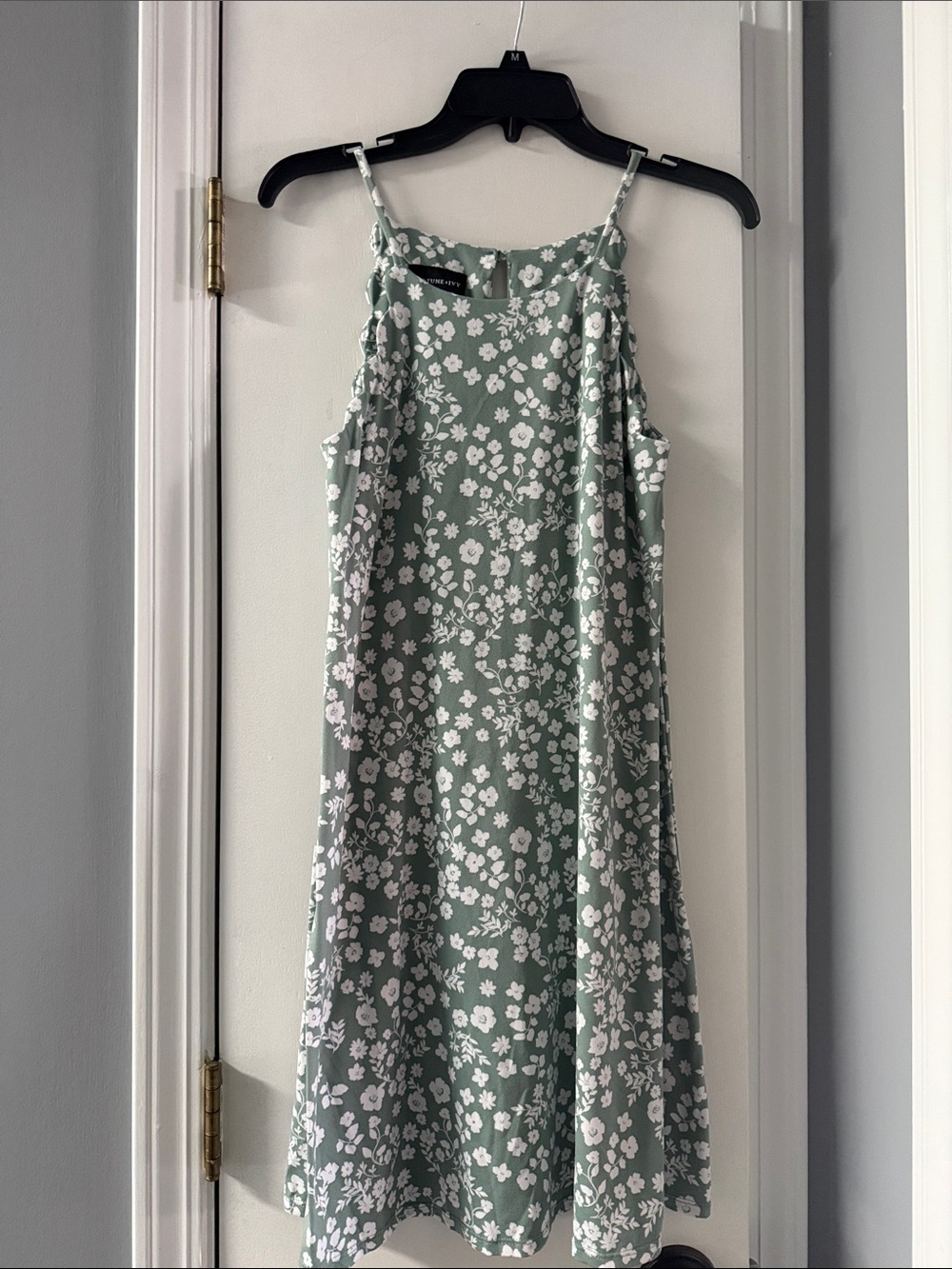 Fortune + Ivy Floral-Print Midi Sundress in Sage Green